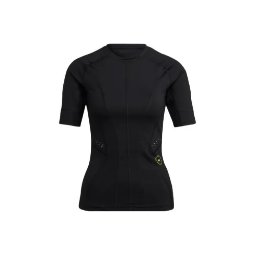 Adidas Рукав реглан T-рубашка Женская Черная