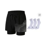 Чёрный Серебряный Шорты (В комплекте с 3 парой белых носков)