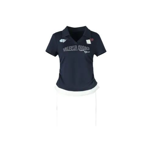 Valeria Obbaco T-рубашка Женская Темно-синяя