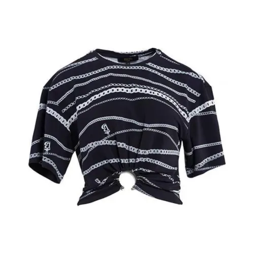 BESIONIA SS24 CROP TOP Женские Черный Белый Цветочный