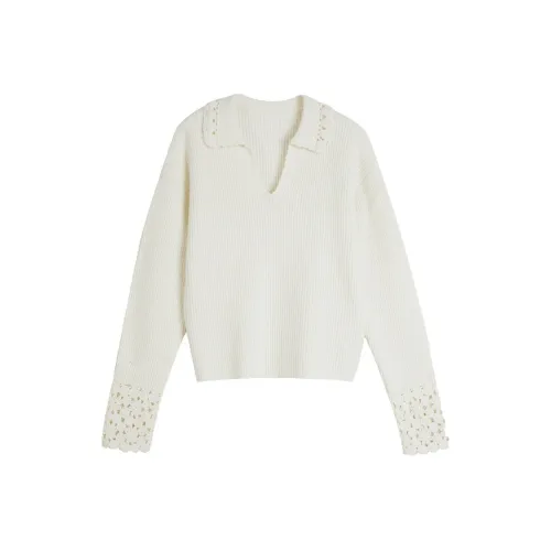 Elle Экрю Женские Свитеры