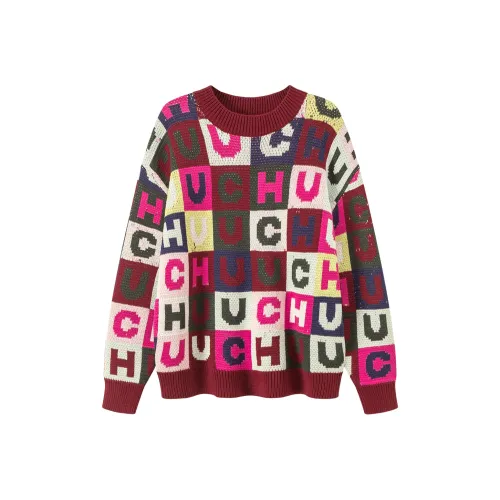 CHUU Винтажный красный Женские Свитеры