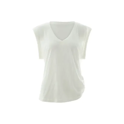 Gyokuu V-образный вырез облегающий прямой крой без рукавов футболка женский белый