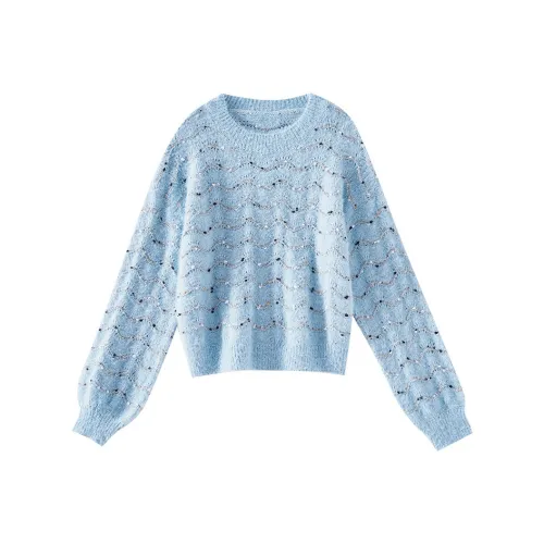 OUNIXUE Свитер Женский Серый Синий