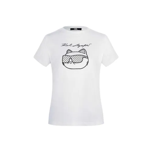 KARL LAGERFELD SS25 Стандартная T-рубашка Женская Белая