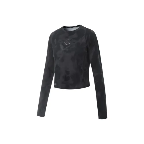 LINING RUNNING Collection Т-рубашка Женская Черный Тенево-серый Full Подкладочная ткань С принтом