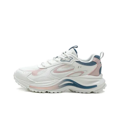 XTEP Slip-resistant Abrasion-resistant Low Top Streetwear Women's Sailing White Light Pink Deep Blue XTEP Противоскользящий Устойчивый к истиранию Низкий Топ Уличная Обувь Женская Парус Белый Светлый Розовый Глубокий Синий