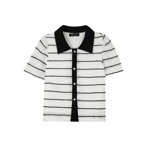 EIDOLON GRAIN Белый и Черный Полосы Женские Короткие Топы