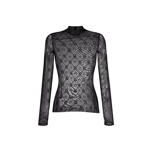 Marine Serre Черные Женские Рубашки T