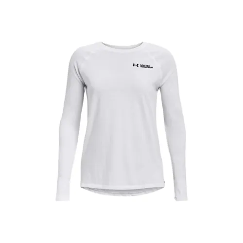Under Armour Рукав реглан T-рубашка Женская Белая