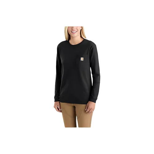 Carhartt 103244 Тяжелая рубашка с длинным рукавом карман рубашка свободный крой женская