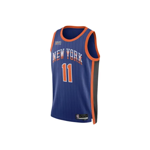 Nike Dri Fit Баскетбольная Джерси Городская Edition 2023 24 New York Knicks Jalen Brunson Размер 11 Мужская Темно-синяя
