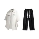 Комплект (Ecru рубашка + черные джинсы)