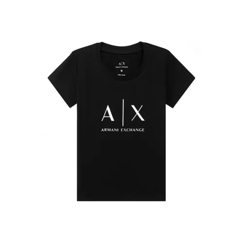 ARMANI EXCHANGE SS22 Стандартная T-рубашка Женская Черная