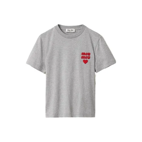 MIU MIU SS24 T Рубашка Женская Серого цвета