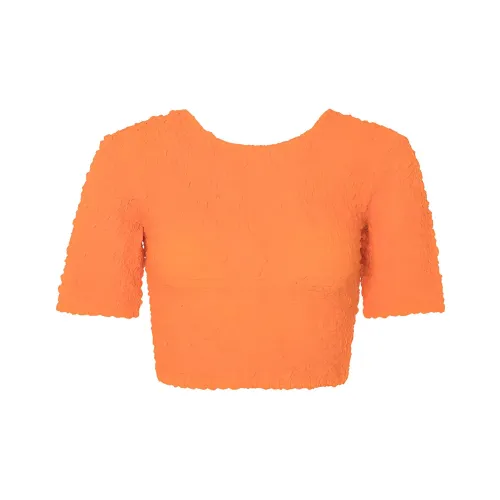 GANNI Апельсин Женские Короткие Топы