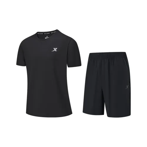 XTEP Комплексный набор для тренировок Бег Одежда Наборы Мужской Глубокий черный