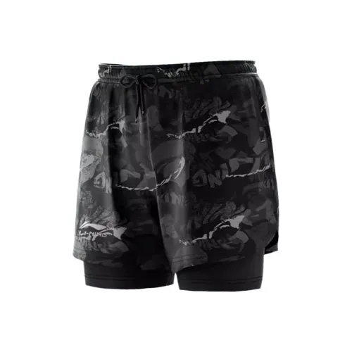 Спортивные шорты с подкладкой мужские черные и серые