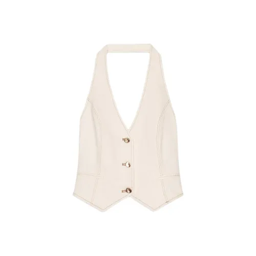 ZARA Майка Женская Натуральный Белый