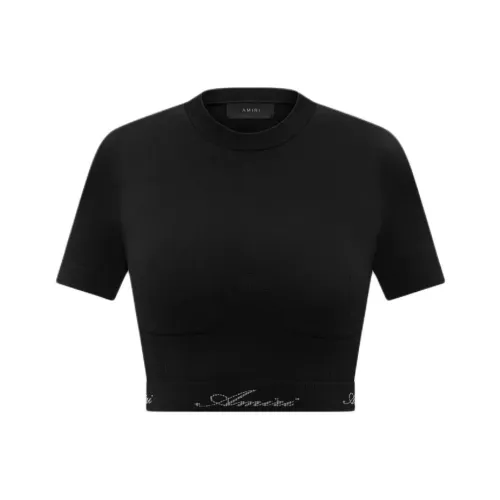 AMIRI Стандартная футболка женская черная