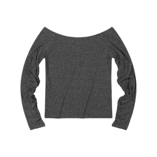 LOW CLASSIC Lc Collection RUCHED Off Плечо T Рубашка Свитер Женские Melange GREY Смешанный цвет Серый
