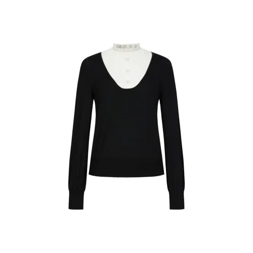 JZ. ANNAKRO Свитер Женский Без рисунка Черный