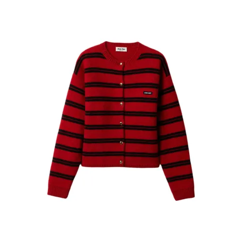 MIU MIU FW24 Свитер Женский Красный Черный