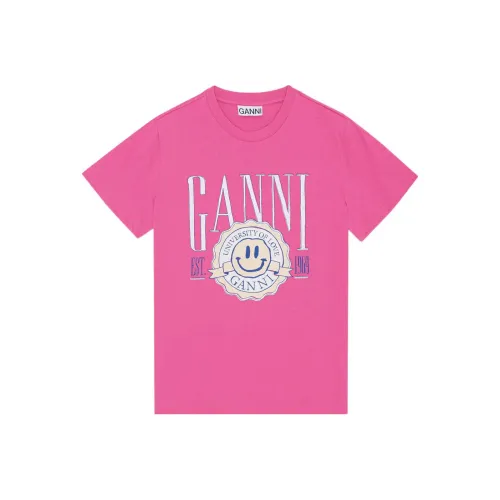 Ganni University Of Love Series Розовые Женские Т-рубашки