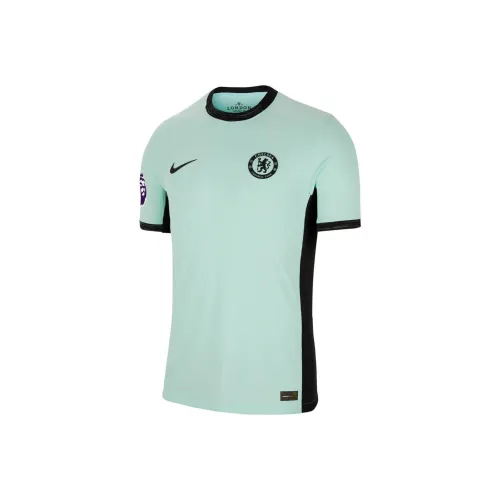 nike Enzo Fernández Мята Челси 2023 24 Третье Матч Футбол Джерси Мужской Синий Зеленый