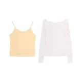 Кремовый Желтый Топ с бретелями + Звезды Футболка