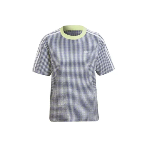 adidas originals GINGHAM TEE Синяя Женская футболка с коротким рукавом