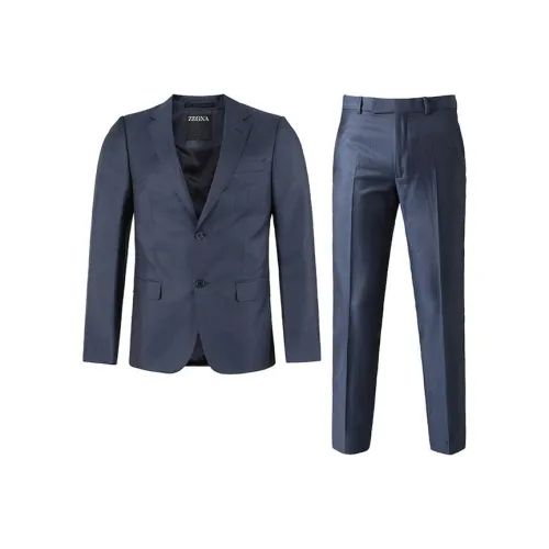 Zegna SS24 Бизнес-костюм Мужской Темно-синий