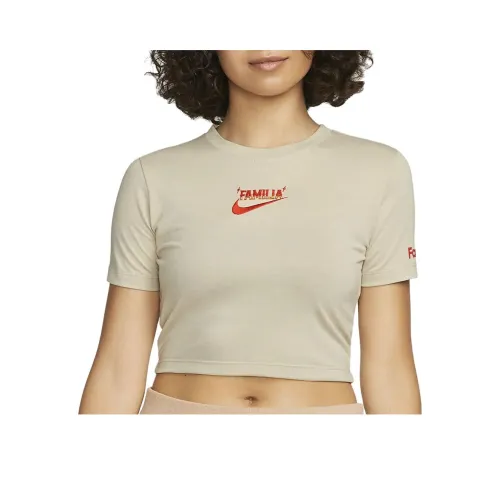 NIKE Лунный Серый Женские Короткие Топы