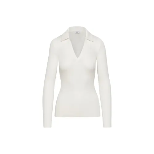 Aritzia BABATON Currency POLO Длинный рукав Свитер Женский Светлая береза Светлая береза