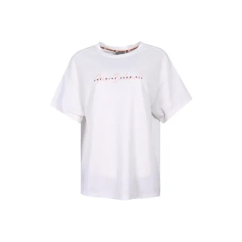 New Balance совместный бренд IU рукав с оборванным плечом T-рубашка Женская Белая