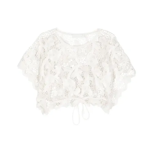 Zimmermann SS24 CROP TOP Женский Айвори Белый