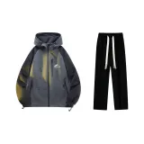 Комплект (Темно-серый топ + черные повседневные штаны)