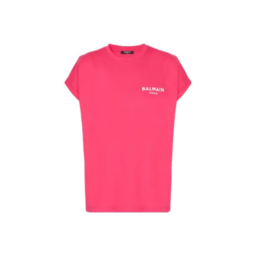 BALMAIN Flocked BALMAIN T-Shirt T-Shirt Женская Красная