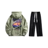 Комплект (Мох Зеленый Топ + Черные Джинсы)