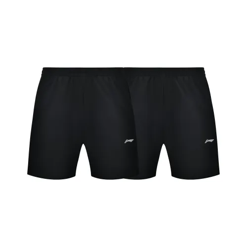 Подкладка Solid Color Минималистский стиль Quick Dry Повседневные шорты Унисекс 2 предмета комплект Черный