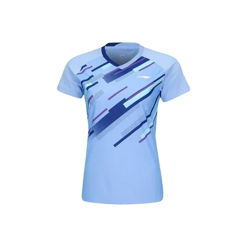 LINING Badminton Series T-Shirt Женская Цветочный Бирюзовый