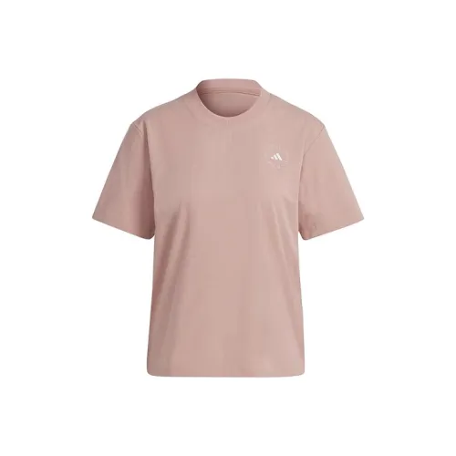 Adidas x Stella McCartney Т-рубашка с оборванным плечом женская розовая