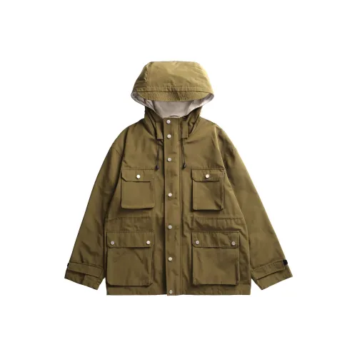 GELANLU Весна Куртки Пальто Свободный крой Унисекс Армейский зеленый