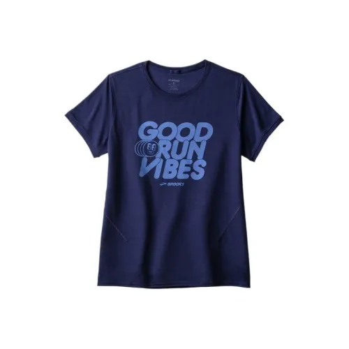 Brooks Стандартная T-рубашка Женская Морской синий