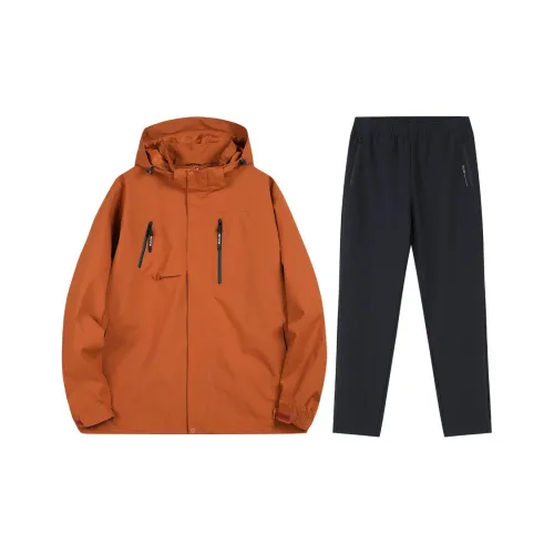 Tectop Повседневная Спортивная Одежда Унисекс Двухкомпонентный Комплект Тихий Оранжевый Классический Черный