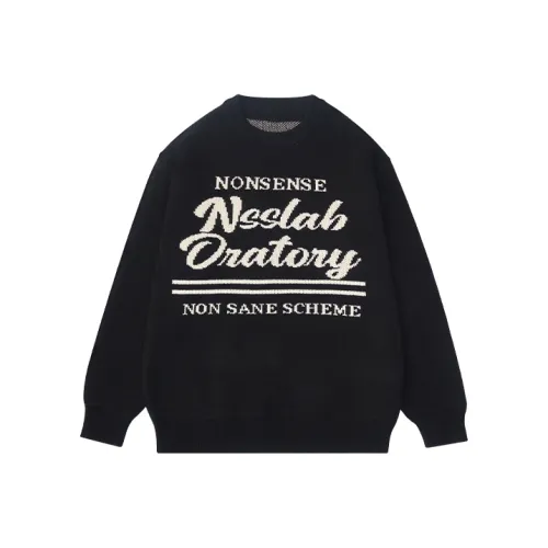 NSSLABORATORY Свободный крой Свитер Унисекс Черный