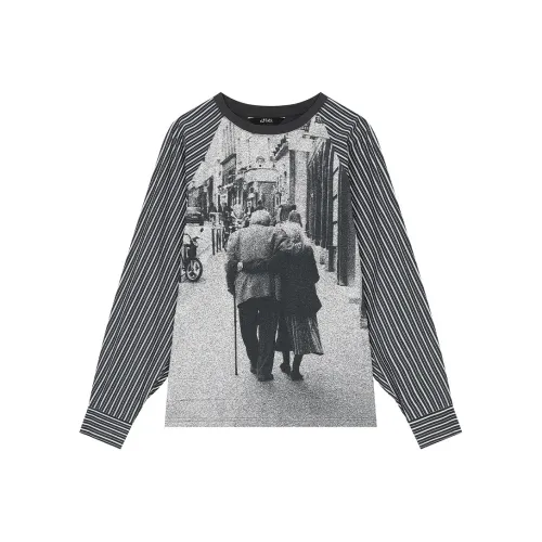 ELF SACK T-рубашка Женская Серо-синие Полосы Poster Цвет