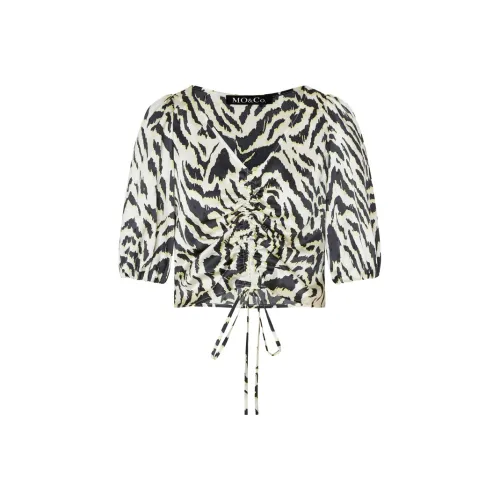 MO&CO Двухтонный Тигровый принт Женские Короткие топы