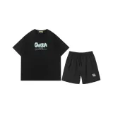 Черная рубашка с короткими рукавами+черные шорты