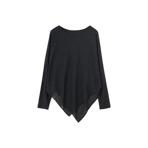 SOON FLOWER Летняя рукавная рубашка с летучей мышью женская таинственный черный